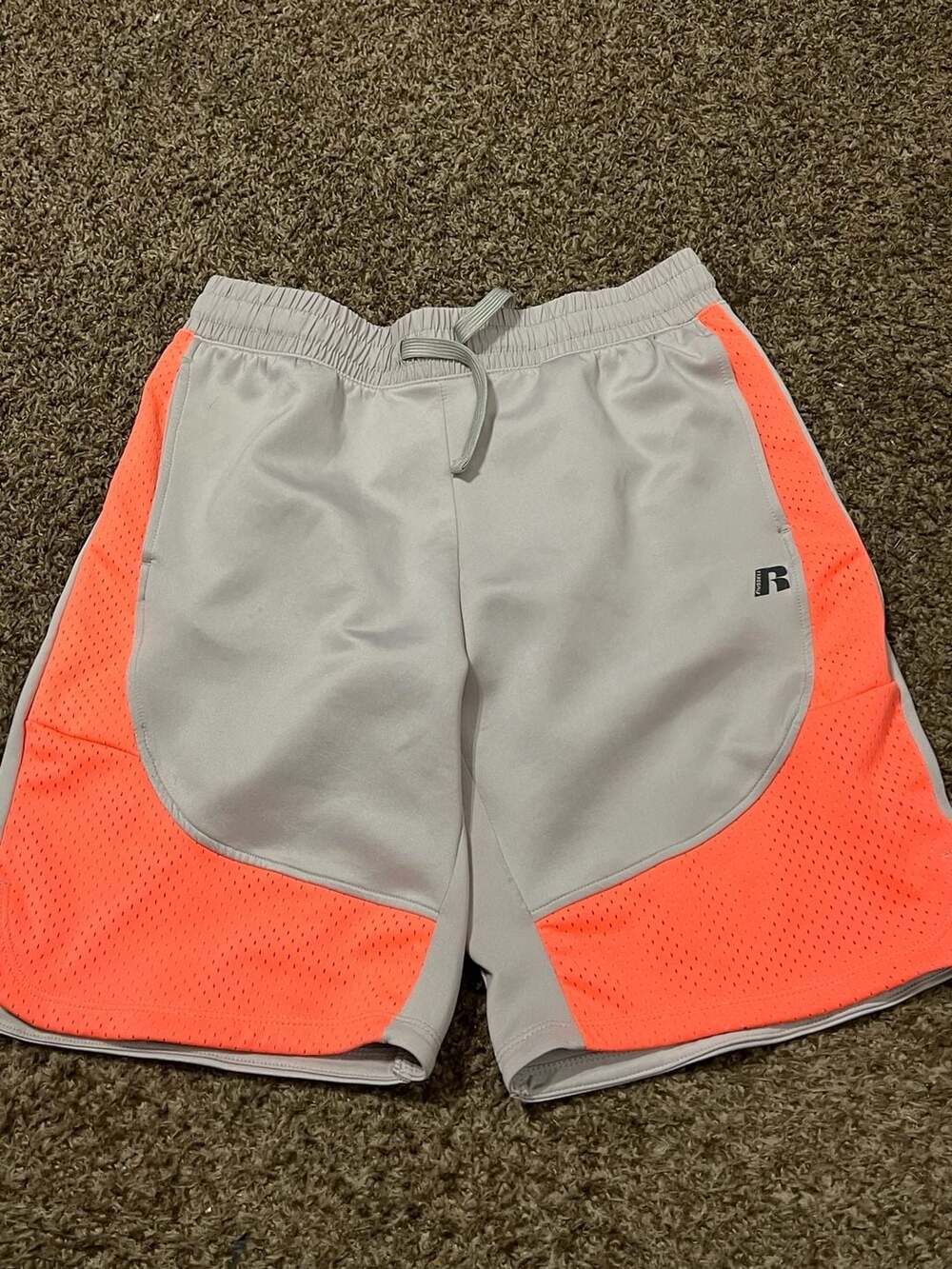 Russell Athletic  Grey and Orange Athletic Shorts Size XXL (18)